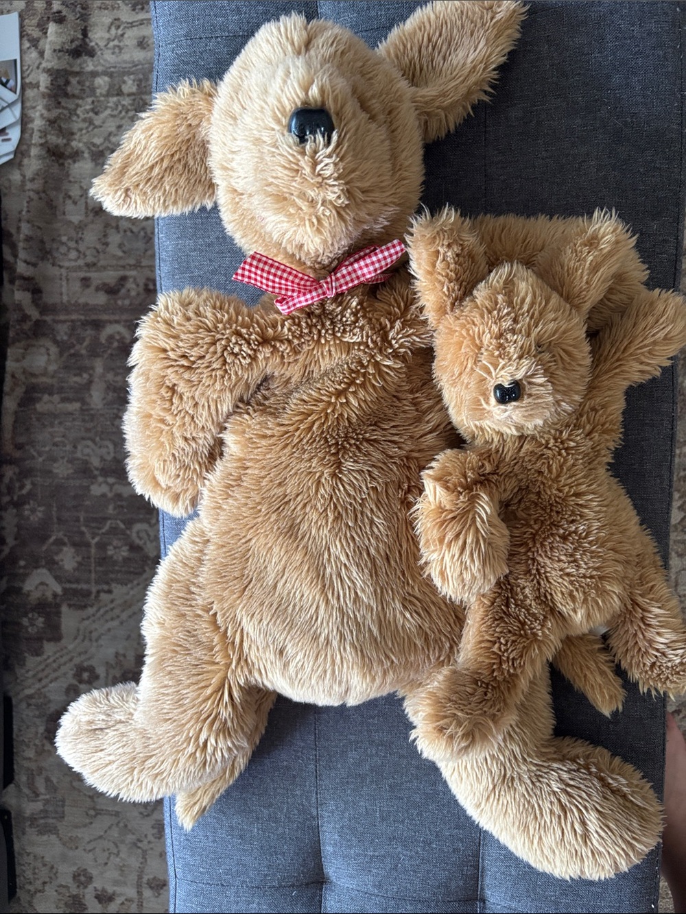 Vintage 1986 Wraggles by n.am bear co. Large and small dog set
